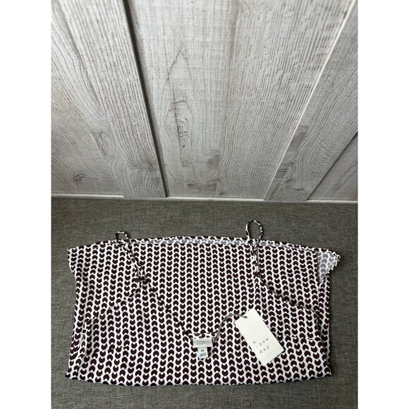 A New Day Womens XS Brown & White Patterned Sleeveless Camisole Top Cami - Picture 3 of 7